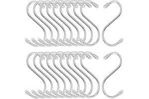 OUOQI Gancio a Forma di S,20pcs Gancio in Metallo a Forma di S,9cm Gancio Multifun Zionale Forma di S,Gancio da Cucina a Forma di S Utilizzato in Bagno,Cucina,Camera da Letto,Ufficio