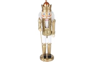 OBC-KUNSTHANDWERK Nussknacker König, H: 25 cm, Gold/weiß, handbemalt im Kunsthandwerks-Stil