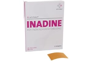 Inadine JKP01481 PVP-I Non-Adherent Dressing, Sterile, 5 cm Width, 5 cm Length (Pack of 25)