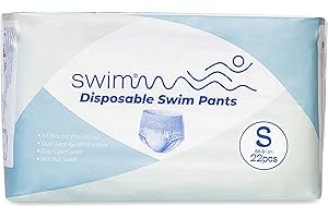 Swimmm – Pannolini per Piscina Adulti – Taglia S – 36-57 kg – 22 Pezzi – Per Incontinenza – Discreti e Delicati sulla Pelle – Igiene e Protezione in Acqua – Circonferenza Fianchi 56-91 cm