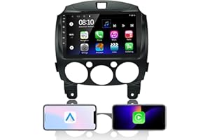 EZoneTronics Android 13 Radio Coche Estéreo para Mazda 2 2008-2014 con Carplay Android Auto Pantalla Táctil de 9 Pulgadas Navegación GPS Bluetooth WiFi USB Mirror Link Volante Control FM/RDS