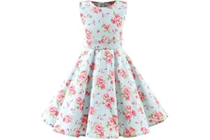 SXSHUN Mädchen Retro Vintage Rockabilly Kleid Partykleider Cocktailkleider