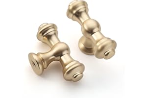 Amerdeco 6 Pezzi Pomelli per Mobili Ottone Spazzolato, in Lega di Zinco, per Cucina, Armadietti e Cassetti UK0017