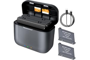 VOLOHAS Dual Battery Charger + 2 Batteries for Insta360 X2 Camera Portable High Speed Charging Box Charging Station Accessories with USB Type C Cable Supports Quick Charge Protocol PD3.0/PD2.0