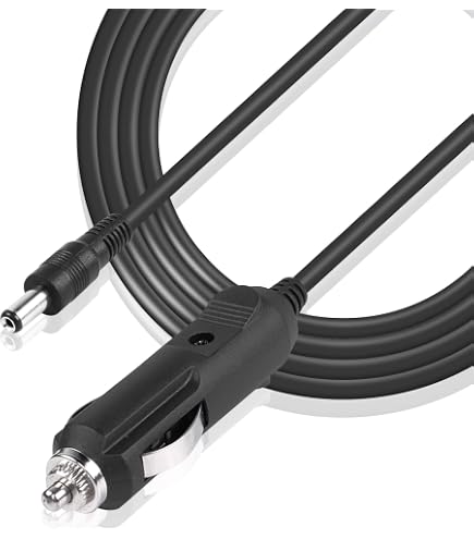 Spina Accendisigari Auto 12V 5A DC - Cavo 1,2m Con Attacco 5,5x2,1mm E Fusibile Di Sicurezza