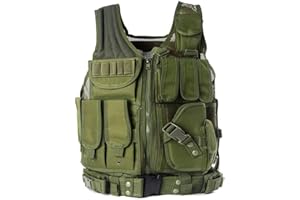 Gocher Gilet de Polyester Militaire Tactique Camping en Plein air Chasse Pêche Randonnée Airsoft Jeu de Guerre