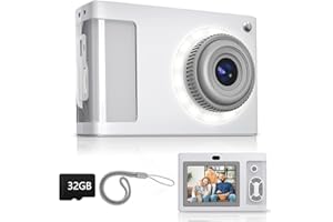 ARNSSIEN Appareil Photo Numérique, Appareil Photo Enfant 1080P Vintage,écran 2.4IPS avec 16 LED de remplissage,cadeau d'anniversaire pour les plus grands,les adolescents,les étudiants,les débutants,Y2