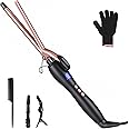 Curling Wand 13MM, Thin Curling Iron Tight Curls for All Hair Types, LCD Display 100-230°C, Ceramic Barrel Hair Curling Wand Long&Short Hair Culer Pro Curling Tongs