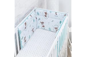 Babysafe Paracolpi Lettino e Culla Neonato 100% Cotone Paracolpi Lettino 3 Lati 180x30 cm Air Mesh Il Paracolpi Culla Morbido e Consistente Garantisce al Bambino un Ambiente Sicuro per la Nanna|F24