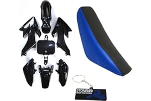 STONEDER Schwarz Kunststoff Fender Kits Sitz für Honda XR50 CRF50 Schmutz Pit Bike und ihre chinesischen Kopien 50 90 125 160cc DHZ GPX Pitster Pro SDG Braaap Taotao SSR Motor