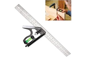 DURANTEY Kombinationswinkel Schwarz Kombiwinkel Insize Kombinationswinkel 300MM Kombination Square Einstellbare Schreinerwinkel Metall Edelstahl Rechtwinklig Lineal für Ingenieur/Holzbearbeitung