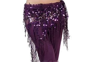 Guiran Hüfttuch Für Bauchtanz Und Latin Dance Mit Fransen Und Pailletten Für Damen