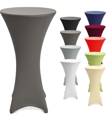 Deckelhaube Für Stehtisch – Stretchbezug, 70 Cm Durchmesser, Weiß (90% Polyester, 10% Lycra)