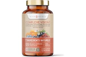 VITA NUOVA Complément alimentaire pour les yeux - 120 capsules - Contient de la lutéine, zéaxanthine, myrtille, baies de goji et euphrasie - Fabriqué UK (120 Capsules - Bouteille)