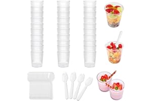 RICOFOT Vasitos Aperitivos Plastico, 50 Pedazos Vasos Chupito Reutilizable, 55 ml, Perfecto Para Cumpleaños, Bodas, Fiestas y Celebraciones Familiares