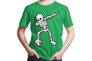 HARIZ Jungen T-Shirt Dab Skelett mit Fussball Dab Teenager Dance Weihnachten Plus Geschenkkarten