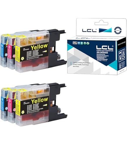 4 Cartouches D'encre Jaune Compatibles Brother LC1240Y - 12ml - Non OEM - Marque Go Inks - Neuf