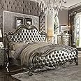 CLASSIC WOOD & CRAFT® Timeless King Size Bed Frame - High Headboard, Footboard, & Premium Teak Wood - Customizable Features, 203 cm x 193 cm No Mattress Included (Design-8)
