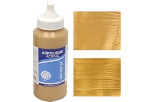 MAGI® Artist Acrylic Paint 500 ml Each in 24 Fine Shades, Free Choice of Colours, Acrylic, Painting Paint in Dosing Container (24-Gold)