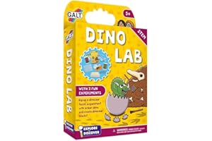Galt Dino Lab -Explore and Discover Science,Craft and Fossil Digging Kit for Kids - STEM Childrens Dinosaur Toys for Boys and Girls - Lab Book, 3 Fun Experiments, Stickers and More - Ages 6 Years Plus