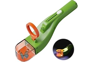 WIYETY Insetticida vivo, con luce LED, cattura ragni e trappola per insetti per esterni, aspirapolvere ricaricabile con lente d'ingrandimento, ideale per bambini e naturalisti, colore: verde