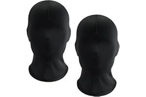 MEMOFYND 2 sztuki maseczek zakrywających twarz, maska przeciwsłoneczna, maska na Halloween, maska na całą głowę, maska z lodowego jedwabiu, nadaje się na Halloween i imprezy (czarne)