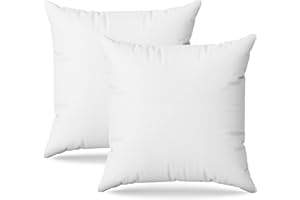 Flowen Cojines Sofa 30x30 Almohadones 2 Unidades Decorativos Relleno Cojin Hipoalergénico Antiácaros y Suave Cuadrado con Funda Exterior Almohada Respirable en Microfibra Blanca Extraíble y Lavable