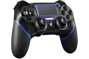 YUES Manette Compatible avec P4, Contrôleur P102 Sans Fil fonctionne pour P4/ Slim/Pro/PC, Bleu