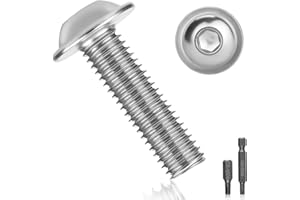 PYROCLASIA 25 Pièces Boulon Inox M6x30mm Vis à Tête Poelier Bombée Avec Bride et Six Pans Creux A2 V2A - Vis à Métaux Bouton à Tête Hexagonale en Acier Inoxydable pour Génie Mécanique