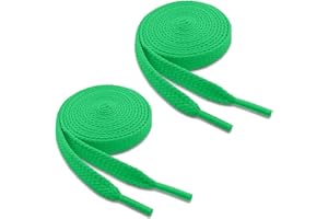 WELKOO Lacets Chaussures Plats pour Baskets, Lacets Plats pour Sneakers - Économiques, 8mm de Large, 1 paire ou 2 Paires. Plusieurs couleurs et longueurs disponibles largeur 8mm.