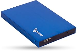 SUHSAI Disque Dur Externe Portable 500GO HDD de Sauvegarde 2,5" Disque Dur Externe USB 3.0 Stockage de données, Compatible pour Ordinateur Portable, PC, Mac, fenêtre, Console de Jeu – Bleu