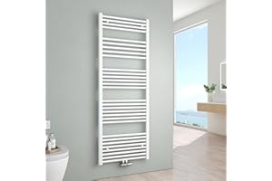 S'AFIELINA Badheizkörper Weiß 160x60 cm, Handtuchheizkörper Seitenanschluss & Mittelanschluss Bad Heizkörper Handtuchwärmer zum Heizen und Handtuch trocknen im Badezimmer, 761W