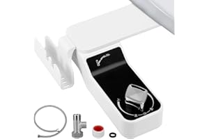 NASTOPEE Bidet Aufsatz, Bidet Einsatz für Toilette WC Bidet Ultra-Slim Nicht Elektrisch Doppel Düsen Bidet Toilettenaufsatz Spart Papier WC-Aufsatz Po-Dusche, Weiß