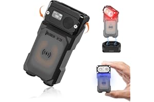 WUBEN X3 Mini Torcia Ricaricabile con Stazione di ricarica e Magnete, Torcia Tascabile EDC da 180 Gradi Ip65 Torcia Portachiavi Impermeabile 10 Modalità Type-C Cordino di Ricarica per Campeggio