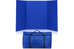 Paterr Trifold Poster Board with Storage Bag, Hook and Loop Fabric, Foldable 3 Panel Presentation Board for Science Fair and Exhibitions(Dark Blue,72 x 36 Inch)