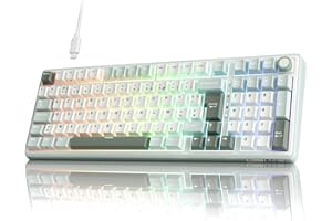 RK ROYAL KLUDGE R98 Pro Clavier Gamer 96% Filaire Mécanique AZERTY, RVB avec Pavé Numérique, Molette de Volume, Gasket Mount, Touches Profil OEM en PBT, Hot-Swap, Switch Tactile Beige Pré-lubrifié