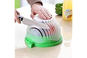 Uteruik à Salade Cutter Bol à Salade de 60 Secondes à Salade Hachoir à Salade trancheuse à légumes et Fruits Cutter Bol Pratique Rapide et Facile pour Rendre à Salade