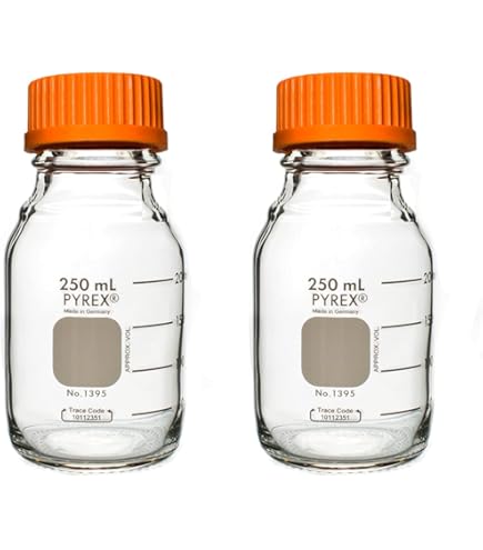 United Scientific 5000mL (5L) Borosilicate Glass Media Bottles – Lab Grade, Autoclavable, GL45 Cap, Graduated