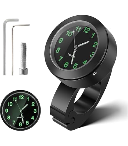 Montre Guidon Moto SGZIOO - Étanche, Alliage Aluminium, Pour Poignées 22-28 Mm, Design Tendance - 5