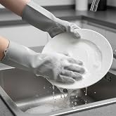 Deconox B&uuml;y&uuml;k Boy Silikon Bulaşık Eldiveni | Fır&ccedil;alı, Ovma Y&uuml;zeyli | Yanmaz, Su Ge&ccedil;irmez, &Ccedil;ok Ama&ccedil;lı | Mutfak, Banyo, Araba T