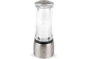 ‎PEUGEOT PEUGEOT Daman Manuelle Salzmühle, Mahlgradeinstellung u'Select, Acryl/Edelstahl, Transparent/Silber, Höhe: 16 cm, 25434