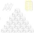 48 Pezzi Contenitori Cosmetici set di Barattoli di Plastica Trasparente,10ml/10g per la Conservazione dei Campioni, Viaggi, P