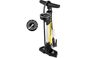 Bomba de Bicicleta Pro VOGORA con Manómetro, Doble Cabeza para Válvulas Presta y Schrader, Alta Presión 160 PSI, Base Estable para MTB,Bicicletas de Carretera,Neumáticos de Coche,Pelotas e Inflables