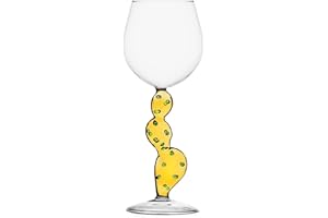 Ichendorf Milano Calice Vino Cactus Giallo | Collezione Desert Plants | 35 cl | Vetro Borosilicato | Fatto a Mano