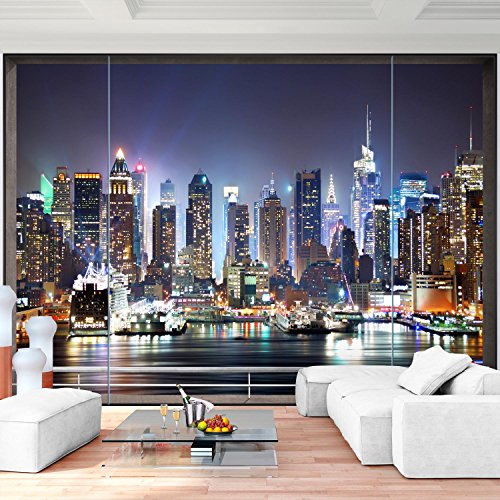 Fototapete New York 396 x 280 cm - Vliestapete - Wandtapete - Vlies Phototapete - Wand - Wandbilder XXL - !!! 100% MADE IN GERMANY !!! Runa Tapete 9026012b