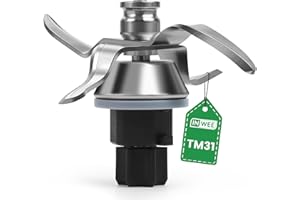 Inwee Couteau de Remplacement pour Thermomix TM31, Lame en Acier Inoxydable avec Joint, pièce de Rechange pour Le Robot Vorwerk Thermomix TM31, Accessoire de Rechange pour Thermomix TM31