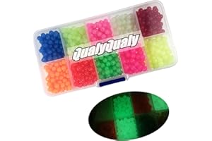 QualyQualy 4mm Fishing Beads Assorted Carolina Rig and Texas Rig Fishing Tackle Hard Plastic Red Yellow Mixed Color Luminous Glow Fishing Beads Bulk Kit (1000 Pieces 4mm Random Color Beads)