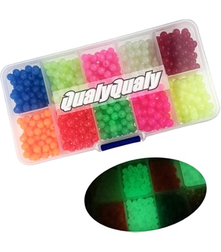 Fishing Beads Holographic Hard Plastic Bait Eggs Lure Rigs 7 Mm For Saltwater Freshwater 500 Pack Black
