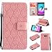 Produktbild Hülle für Samsung Galaxy A5 2016 / A510 Leder Tasche Hülle Case, Handyhülle Flip Cover Ledertasche Muster Blätter Blumen Standfunktion Magnetverschluss Kartenfach Handy Schutzhülle Brieftasche Innere Silikon Case Schale für Samsung Galaxy A5 2016 / A510, Hancda Klapphülle Flip PU Leder Handytasche Etui Shell Handyhüllen Tasche für Samsung Galaxy A5 2016 / A510 - Rose Gold