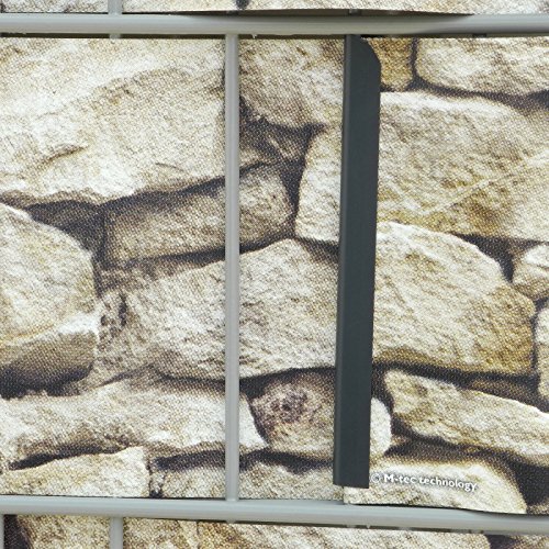 Sichtschutzstreifen mit Motiv / M-tec print® / PVC / hellen Sandstein Toscana ✔ für 3 Reihen im Zaunfeld ✔ inkl. 6 Klemmschienen ✔ – SIE KAUFEN HIER DIREKT BEIM HERSTELLER – - 4